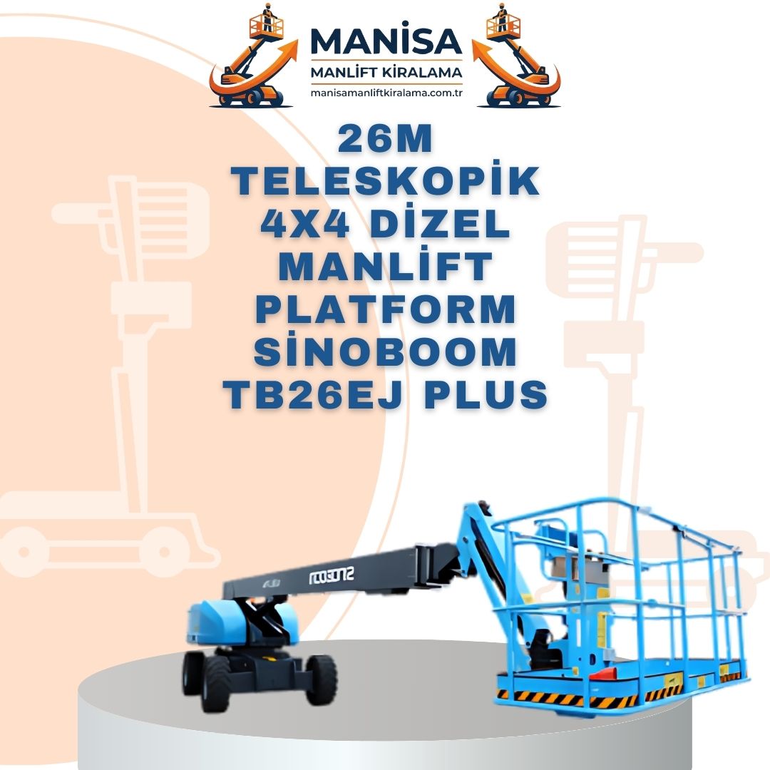 26m teleskopik 4x4 dizel manlift platform sinoboom tb26j plus